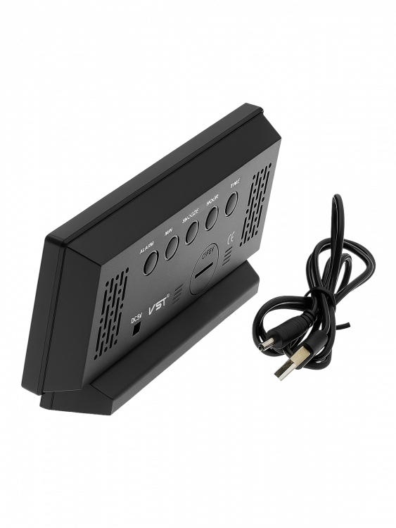 Часы электронные настольные от USB с будильником и термометром VST 897-1 Красные